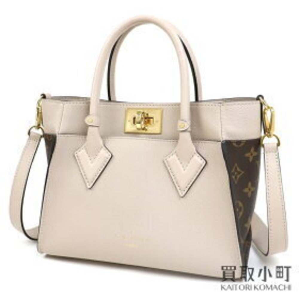 Louis Vuitton On My Side Greige Monogram Shoulder Tote Handbag LV BAG